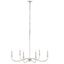 Polished Nickel and Crystal 6-Light Chandelier