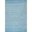 Baby Blue Striped Wool 4' x 6' Handmade Area Rug