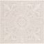 Ivory and Light Grey Floral Wool Tufted Square Rug