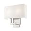 Hollborn Brushed Nickel 2-Light Wall Sconce with Off-White Fabric Shade