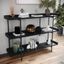 Black Wood Grain 3-Shelf Bookcase with Oil Rubbed Bronze Frame