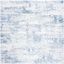 Ivory and Blue Abstract Synthetic 9' Square Area Rug