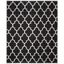 Handmade Black and Ivory Geometric Wool 8' x 10' Rug