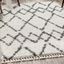 Cream/Grey Moroccan Tribal Geometric Trellis Shag Rug 8' x 10'