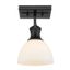 Matte Black Glass Transitional Indoor/Outdoor Light Fixture