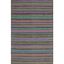 Gray and Multicolor Striped 4' x 6' Wool Cotton Area Rug