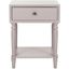 Transitional Siobhan White Pine 1-Drawer End Table