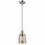 Polished Nickel Mini Pendant with Mercury Glass Shade