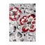 Red and Gray Floral Synthetic 9' x 12' Reversible Area Rug