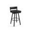 Travis Black Metal Faux Leather Swivel Bar Stool