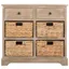 Herman 30" Beige Pine Storage Unit with Wicker Baskets