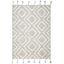 Aqua and Ivory Geometric Wool Hand-Knotted 4' x 6' Rug