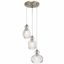 Riviera 18" Brushed Nickel Multi-Light Pendant with Clear Glass Shades