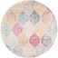 Round Creme and Yellow Synthetic Hand-knotted Rug