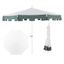 Baiona 9 ft. White and Green Aluminum Patio Umbrella with Auto-Tilt