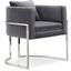 Pippa Grey Velvet Upholstered Accent Chair with Chrome Base