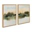 Set of 2 Tranquil Meadows Abstract Canvas Prints with Natural Frames