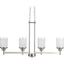 Alexa Brushed Nickel 4-Light Linear Chandelier with Linen Glass Shades