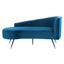 Navy Velvet Left Arm Settee with Black Metal Legs