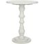 Greta White Wood Round Accent Table