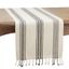 Black and Off-White Cotton Striped Table Runner