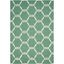 Teal and Ivory Hand-Tufted Wool 6' x 9' Area Rug