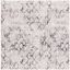 Amelia Abstract Distressed 3' Square Area Rug in Grey/Light Grey