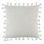 White Cotton Tassel Trim Square Throw Pillow