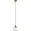 Avery Mini 8'' Brass Vintage Cone Pendant with Clear Glass