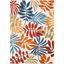 Red and Cream Floral Synthetic Indoor/Outdoor Area Rug