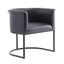 Bali High-Back Black Faux Leather & Metal Arm Chair