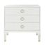 Lorna White and Gold 3-Drawer Nightstand