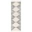 Off-White Synthetic Moroccan Diamond Shag Runner Rug with Braided Tassels