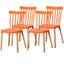 Orange Windsor Slat Back Wood Side Chair Set