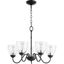 Black 5-Light Chandelier with Clear Seeded Shades