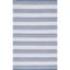 Grey and Blue Striped 8' x 10' Wool Cotton Area Rug