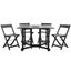 Black Acacia Wood Foldable 5-Piece Patio Dining Set