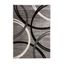 Modern Abstract Wavy Circles Gray 5'3" x 7'3" Synthetic Area Rug