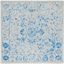 Hand-Tufted Blue Floral Wool 6' Square Area Rug