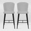 Jasper Light Gray Upholstered Channel Tufted Barstools with Metal Legs - Set of 2