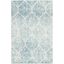 Chic Metro-Mod Cream/Turquoise Hand-Knotted Square Area Rug