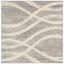 Grey and Cream Synthetic Square Area Rug, 6' x 6'