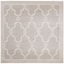 Light Grey Ivory Geometric Square Synthetic Area Rug