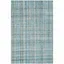 Blue and Gray Abstract Tufted Wool Area Rug 4' x 6'