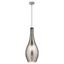 Everly Distressed Bronze 29.5" Teardrop Glass Pendant with Brushed Nickel Finish