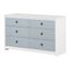 Plenny White and Blue 6-Drawer Double Dresser