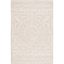 Light Gray and Ivory Wool Floral Rectangular Rug