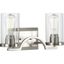 Lassiter Brushed Nickel 2-Light Wall Sconce with Clear Glass Shades