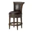 Walnut Swivel Backless Saddle Style Wood Leather Stool