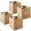 Natural Water Hyacinth Woven Storage Baskets Set of 4